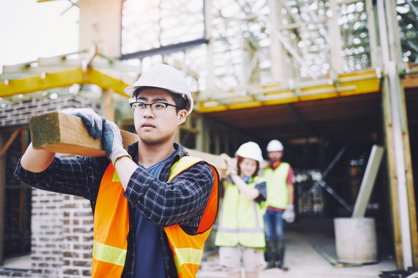 A construction worker on the job