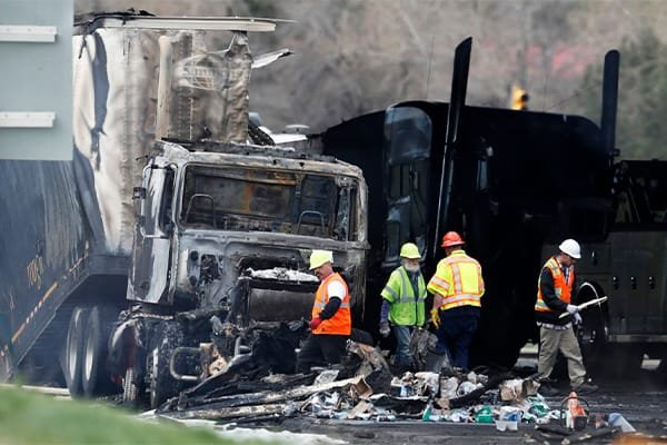 Semi truck on the highway